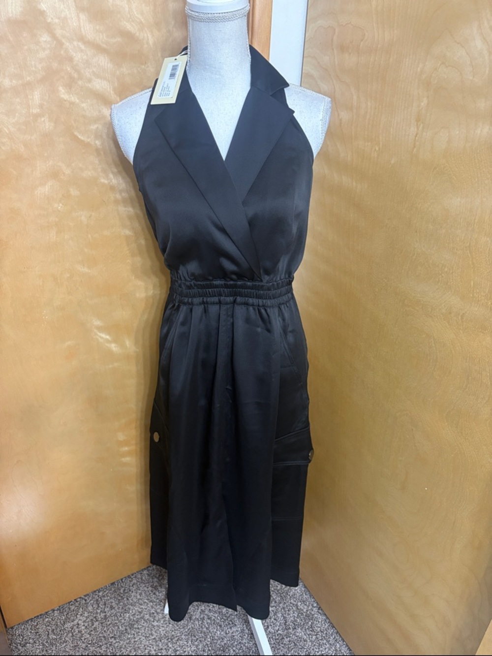 Ramy Brook Flawed Black Sleeveless Nikia Matte Midi Dress Size S NWT